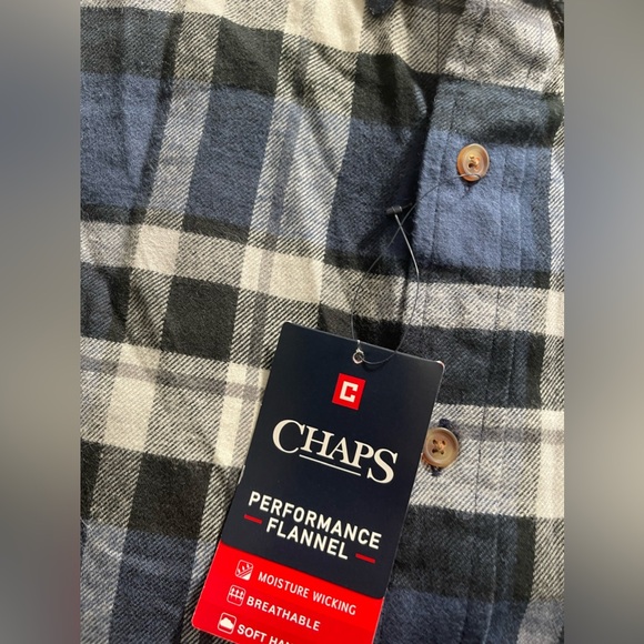 NWT chaps flannel performance men shirt size m - Picture 3 of 6